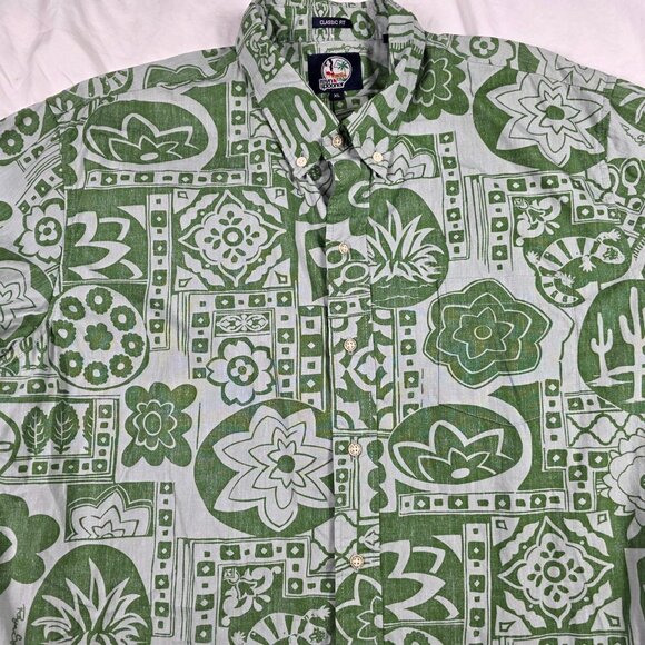 Reyn Spooner Classic Fit Mens XL Green Floral Button Shirt Casual Aloha Comfort - Picture 3 of 9
